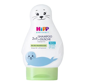 HIPP Babysanft šampon vlasy a tělo lachtan 200 ml (Dětské šampony) - Hydratační, Zklidňující, Čistící