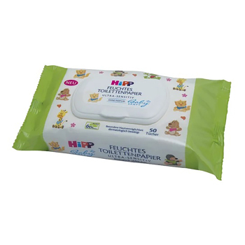 HIPP Babysanft vlhčený toaletní papír 50 kusů (Toaletní papír a ubrousky) - Hypoalergenní, Čistící