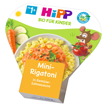 HIPP Mini-rigatoni se zeleninou ve smetanové omáčce BIO 250 g (Těstovinové, rýžové příkrmy) - BIO