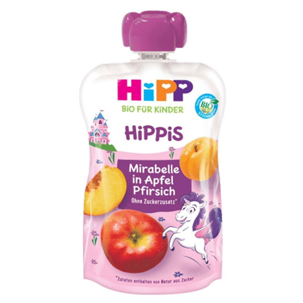 E-shop HiPP Hippies Jablko-Broskev-Mirabelka BIO 100 g