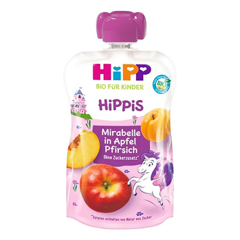 HIPP Hippies jablko broskev mirabelka BIO 100 g (Svačinové kapsičky) - BIO