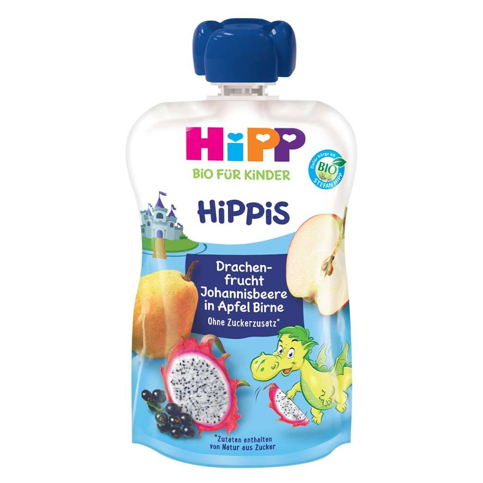 E-shop HiPP Hippies Jablko-Hruška-Dračí ovoce-Černý rybíz BIO 100 g