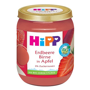 HIPP Jablka s jahodami a hruškami BIO 160 g (Ovocné přesnídávky) - BIO, Ekologické