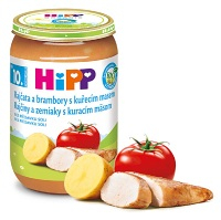 HiPP Junior Rajčata a brambory s kuřecím masem BIO od 9. měsíce věku 220 g