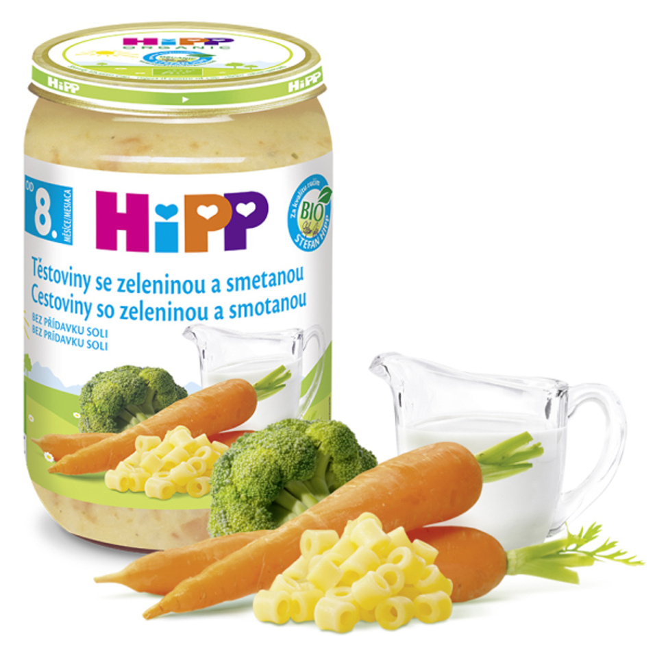Levně HIPP Junior bio těstoviny se zeleninou a smetanou od ukončeného 8. měsíce 220 g