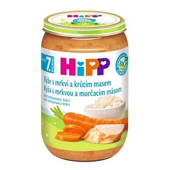 HIPP Junior rýže s karotkou a krůtím masem BIO 220 g (Těstovinové, rýžové příkrmy) - BIO
