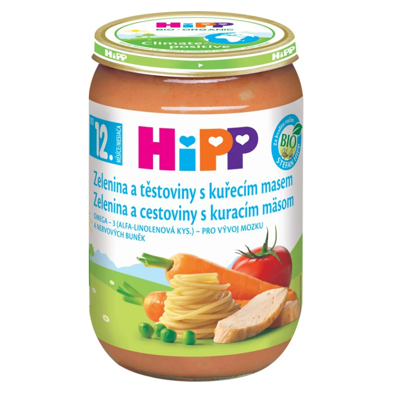 E-shop HIPP Menu bio zelenina a těstoviny s kuřecím masem 12m+ 220 g