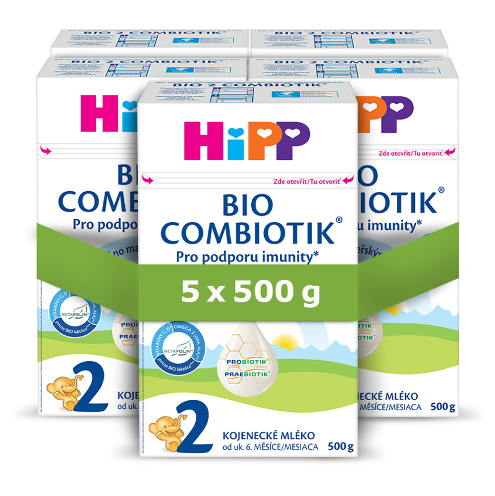 Levně HIPP 2 Combiotic pokračovací kojenecká výživa 5 x 500 g