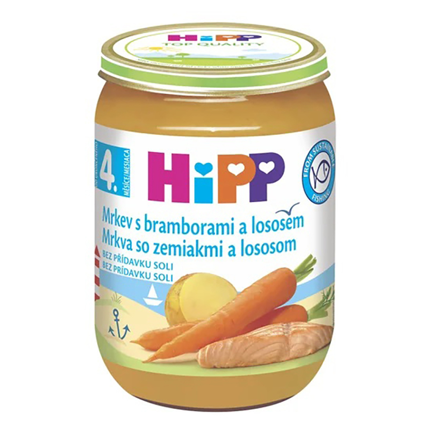 HIPP Mrkev s bramborami a lososem 190 g