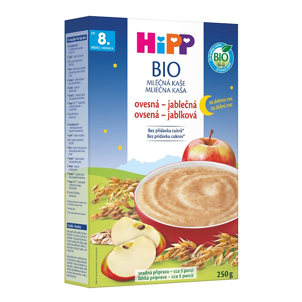 HIPP Na dobrou noc ovesná kaše s jablkem BIO 250 g