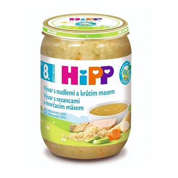 HIPP Polévka vývar s nudlemi a krůtím masem BIO 190 g (Polévky pro děti) - BIO
