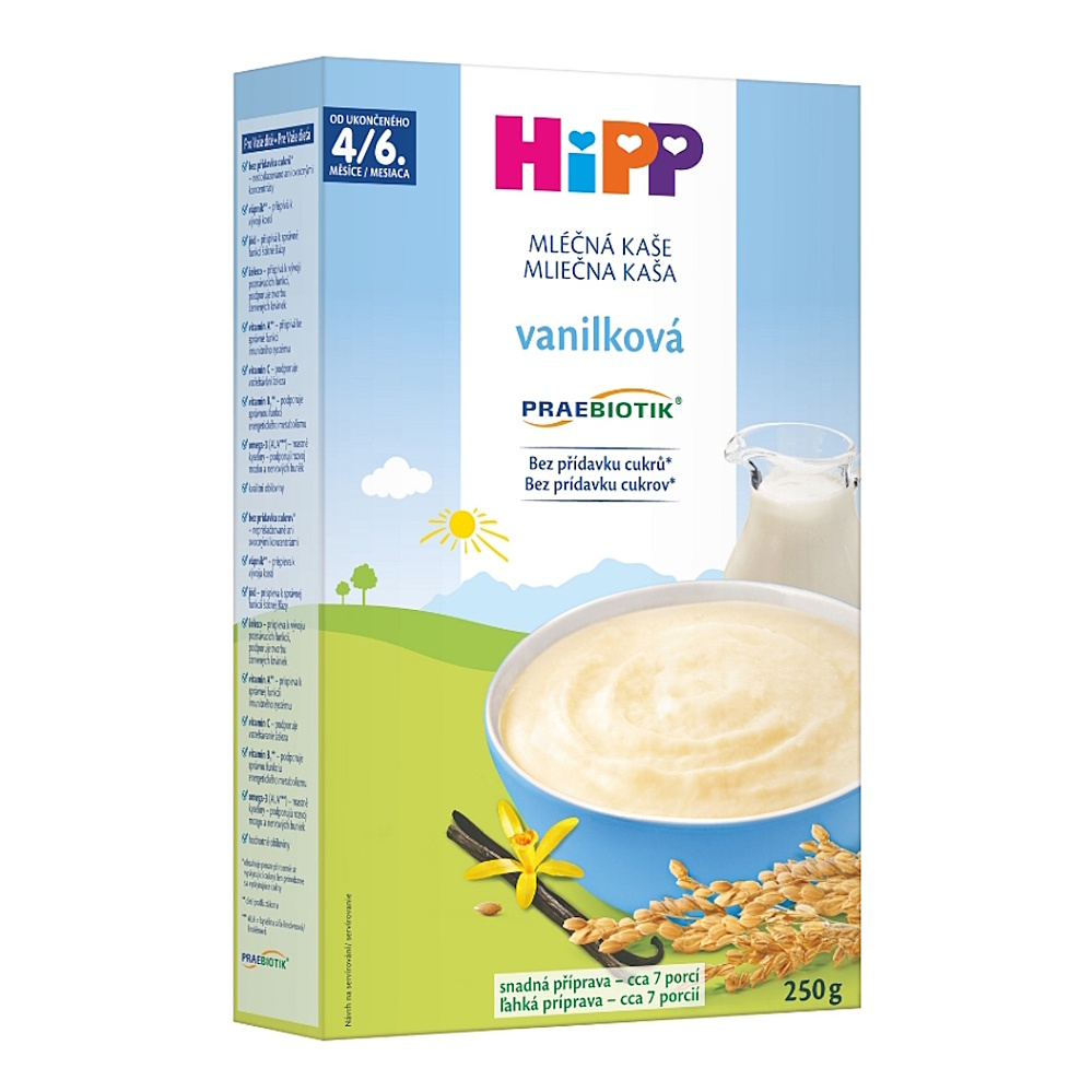 HIPP Praebiotik mléčná kaše první vanilková BIO 250 g