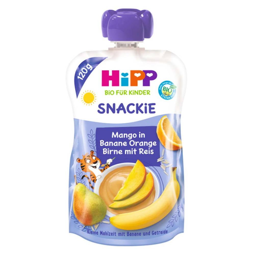 HiPP Sport Hruška-Pomeranč-Mango-Banán-Rýže od 12.měsíců BIO 120 g