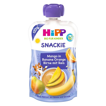 HIPP Sport hruška pomeranč mango banán rýže BIO 120 g (Svačinové kapsičky) - BIO, Ekologické