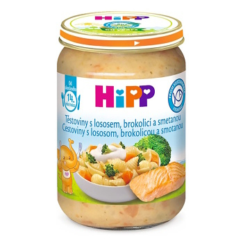 HIPP Těstoviny s brokolicí s lososem a smetanou BIO 250 g (Těstovinové, rýžové příkrmy) - BIO