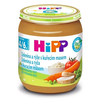 HiPP Zelenina s rýží a kuřecím masem BIO 125 g (Masozeleninové příkrmy) - BIO