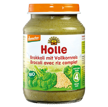 HOLLE Baby Bio Zeleninová přesnídávka Brokolice s celozrnnou rýží 190 g