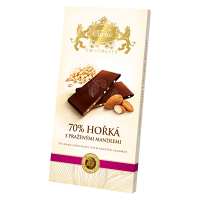 CARLA Hořká čokoláda 70% s praženými mandlemi 80 g