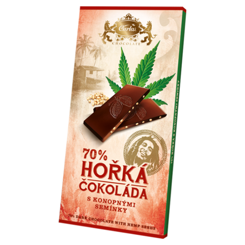 CARLA Hořká čokoláda 70 % s konopným semínkem 80 g