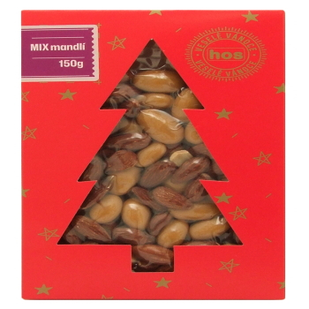 HOS Krabička vánoce mix mandlí 150 g (Mandle) - Sladké, Slané, Pražené