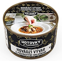HOTOVKY Z PLECHOVKY Hovězí vývar s játrovými knedlíčky 1200 ml