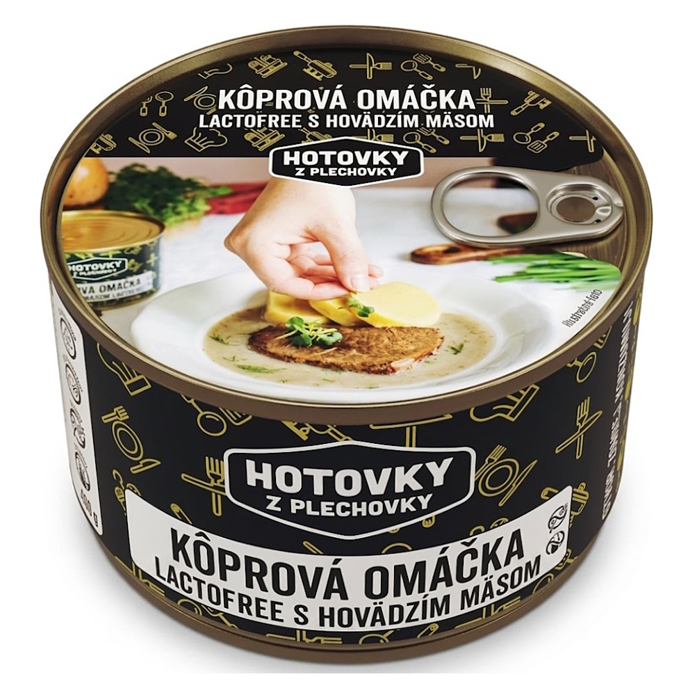 HOTOVKY Z PLECHOVKY Koprová omáčka s hovězím masem bez laktózy 3 porce