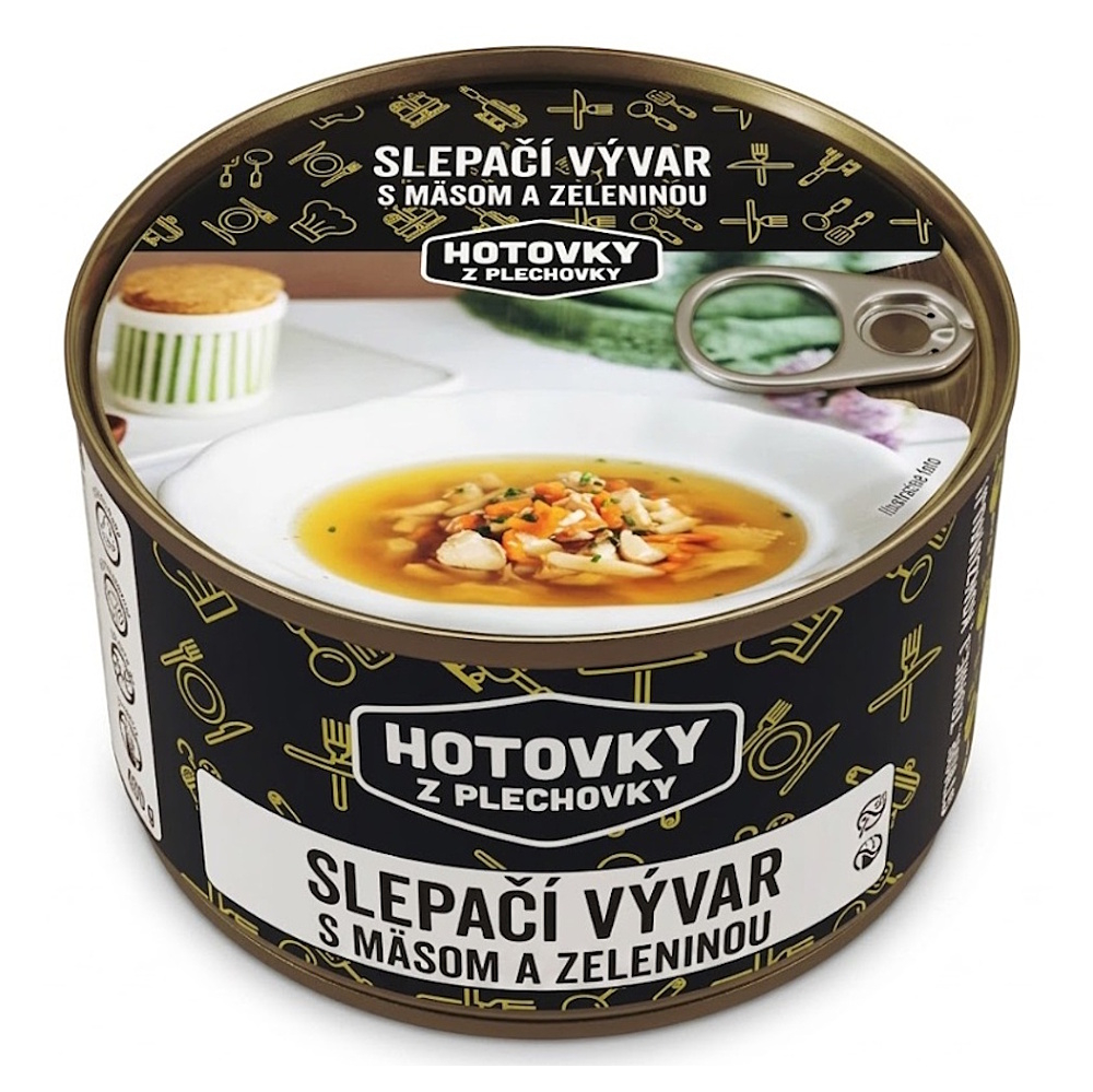 HOTOVKY Z PLECHOVKY Slepičí vývar s masem a zeleninou 4 porce