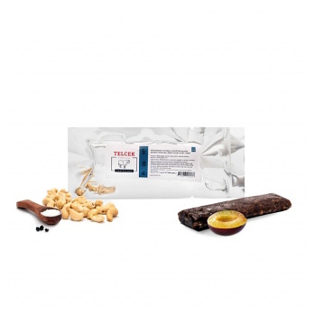 TELCEK Hovězí proteinová tyčinka s kešu švestkami sůl a pepř 50 g (Proteinové tyčinky) - Proteinové, Slané, Do 65 % bílkovin
