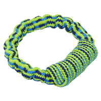KRUUSE Hračka pes bungee kruh modrá/zelená 16 cm