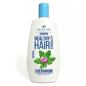 HRISTINA Přírodní šampon pro zdravé a silné vlasy s pelargonií 200 ml
