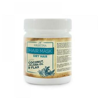 HRISTINA Přírodní vlasová maska pro suché vlasy - len, kokos a jojobový olej 200 ml