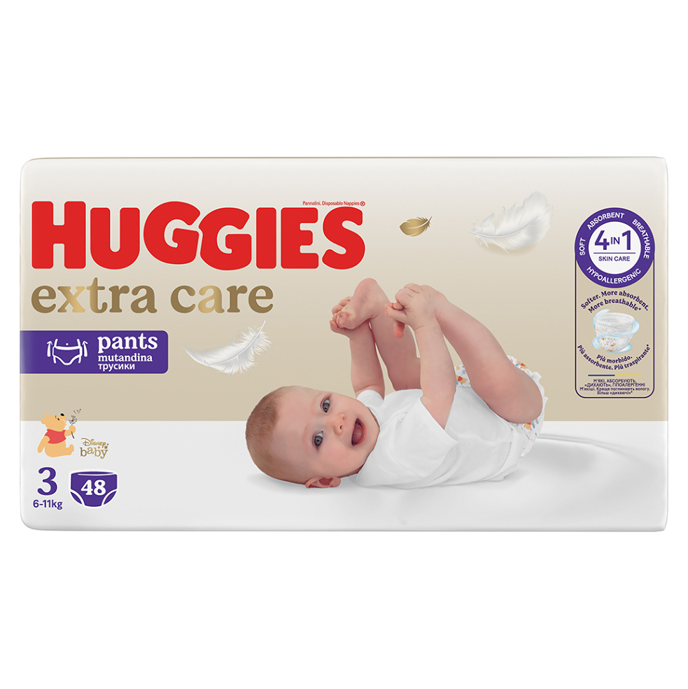 HUGGIES Dětské plenky Extra Care Pants 3 velikost 6-11 kg 48 kusů