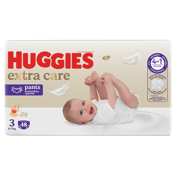 HUGGIES Dětské plenky Extra Care Pants 3 velikost 6-11 kg 48 kusů (Plenky 3 (4 - 10 kg))