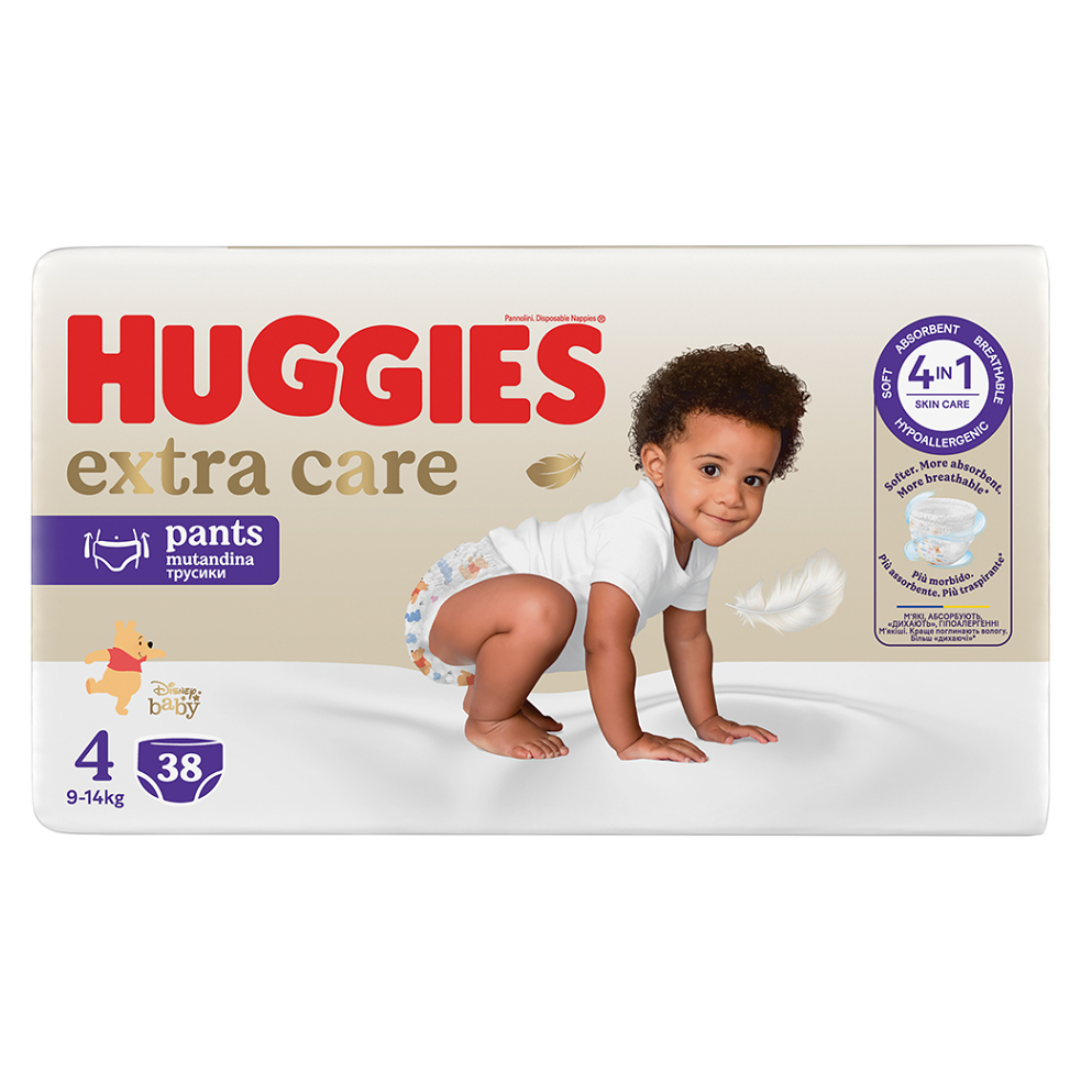 HUGGIES Dětské plenky Extra Care Pants 4 velikost 9-14 kg 38 kusů