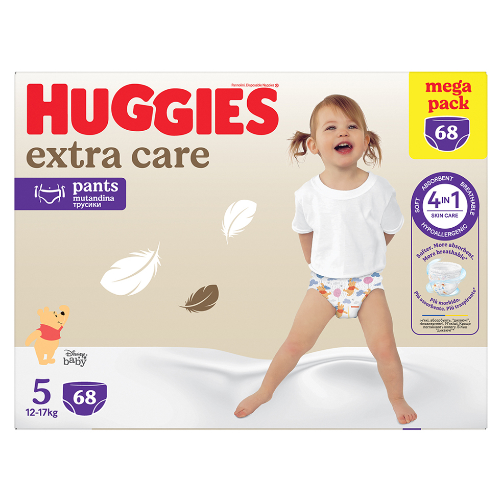 HUGGIES Dětské plenky Extra Care Pants 5 BOX 12-17 kg 68 kusů