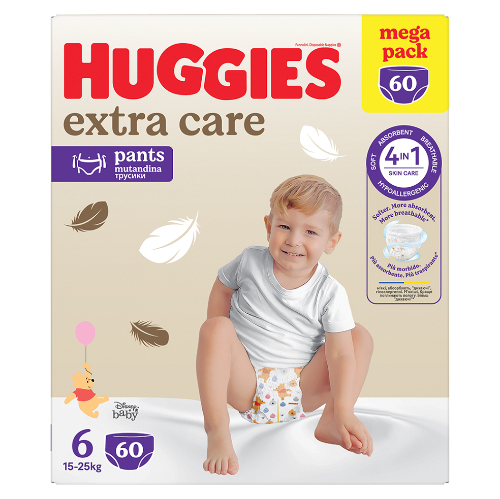 HUGGIES Dětské plenky Extra Care Pants 6 BOX 15-25 kg 60 kusů