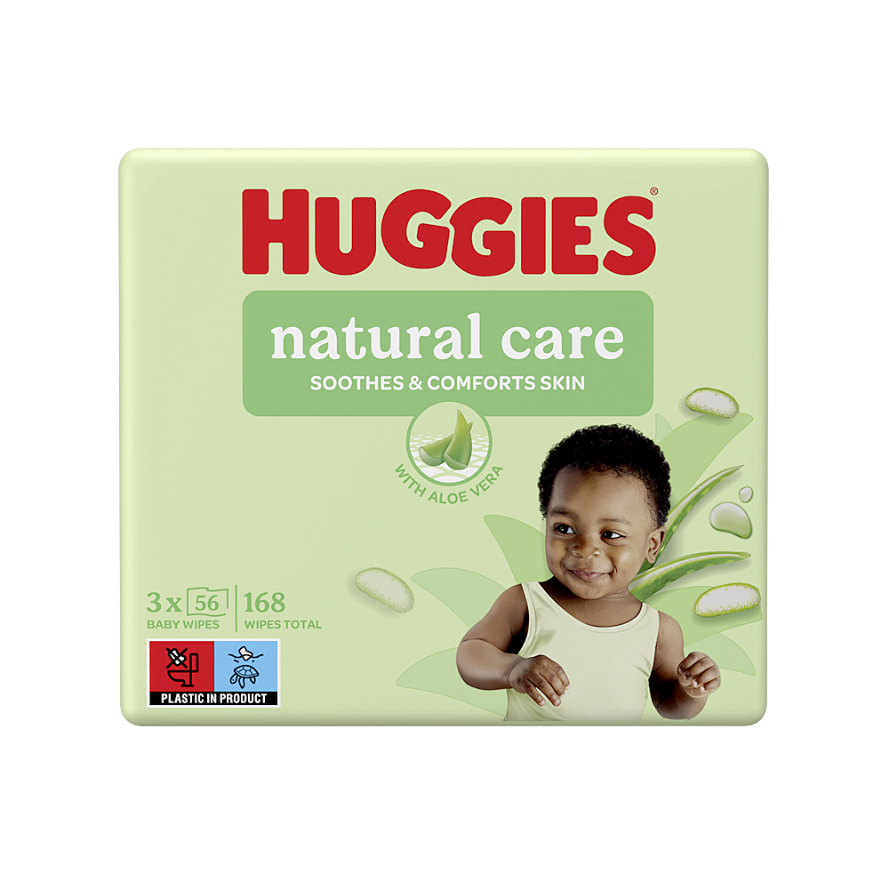 HUGGIES Natural Care vlhčené ubrousky 3x56ks