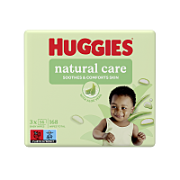 HUGGIES Dětské vhčené ubrousky Natural Aloe Vera Triplo 3x56 kusů