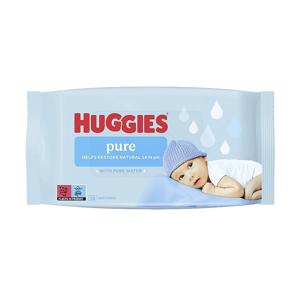 HUGGIES Pure vlhčené ubrousky 56ks koupíte na Lekarna.cz