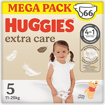 HUGGIES Extra Care 5 plenky box 11-25 kg 66 kusů (Plenky 5 (11 - 25 kg))