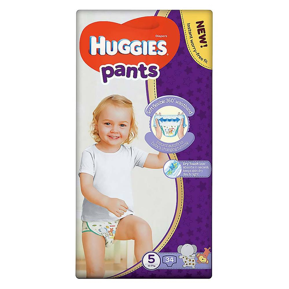 Levně HUGGIES Pants Jumbo 5, 12 – 17 kg, 34 ks