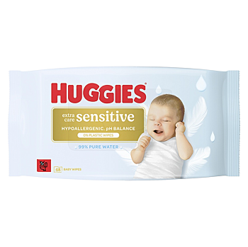 HUGGIES Vlhčené ubrousky extra care sensitive single 48 kusů (Dětské ubrousky) - Hypoalergenní