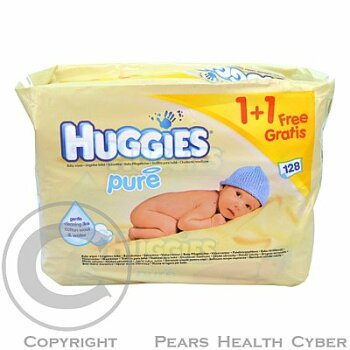 HUGGIES wipes Pure (2x56) žluté