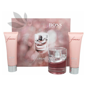 Hugo Boss Boss Femme - parfémová voda s rozprašovačem 50 ml + tělové mléko 50 ml + sprchový gel 50 ml