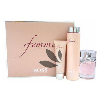 Hugo Boss Boss Femme - parfémová voda s rozprašovačem 75 ml + tělové mléko 200 ml + sprchový gel 50