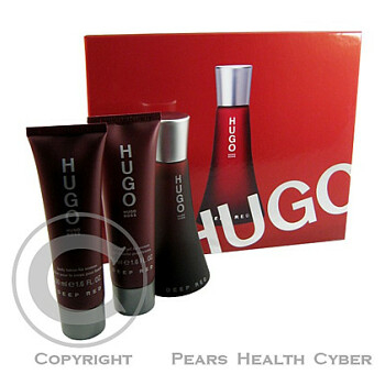 Hugo Boss Deep Red Parfémovaná voda 50ml Edp 50ml + 50ml sprchový gel + 50ml tělové mléko 