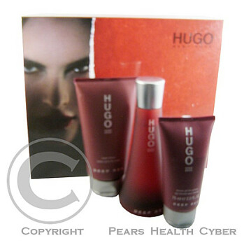 Hugo Boss Deep Red - parfémová voda s rozprašovačem 90 ml + tělové mléko 150 ml + sprchový gel 75