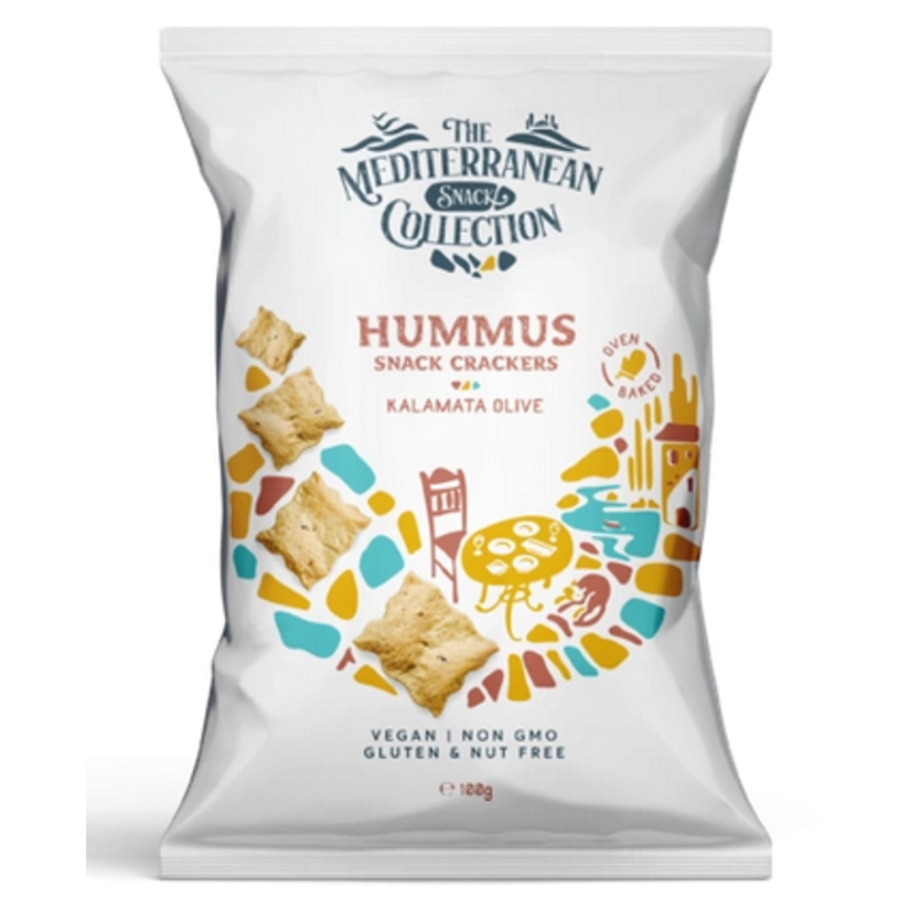 Levně BOMBUS Hummus snack crackers olivy Kalamata 100 g
