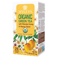 HYLEYS Zelený čaj s přírodním aroma medu manuka a manga BIO 25 sáčků