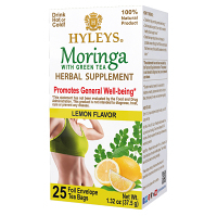 HYLEYS Moringa with green tea herbal supplement lemon přebal 25 sáčků